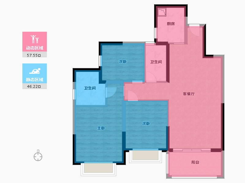 贵州省-贵阳市-贵阳恒大帝景-92.73-户型库-动静分区