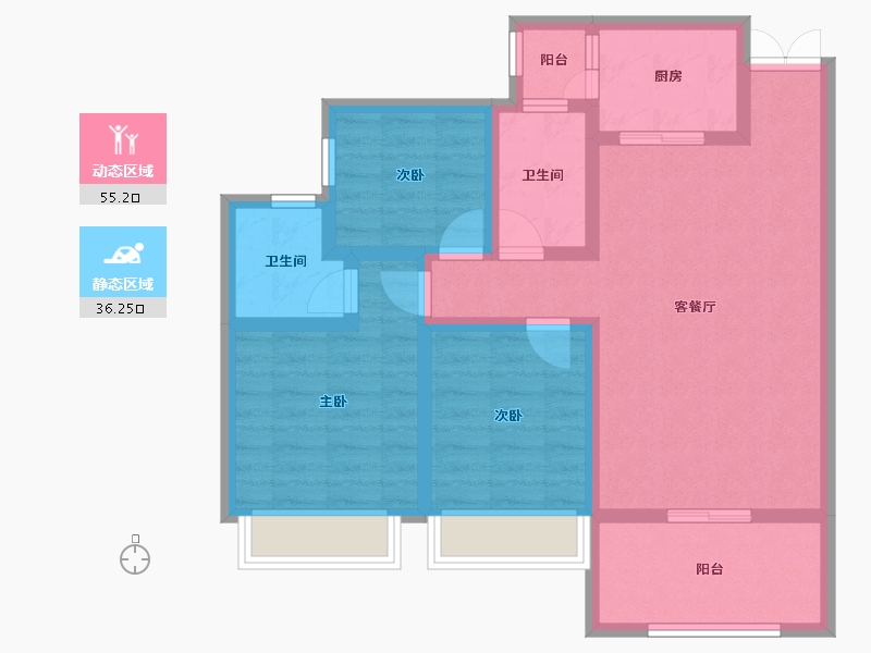 贵州省-遵义市-日月星壹号公馆-80.10-户型库-动静分区