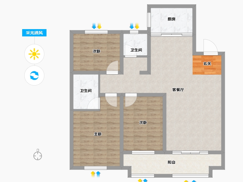 河北省-邢台市-领世中央公园-100.00-户型库-采光通风