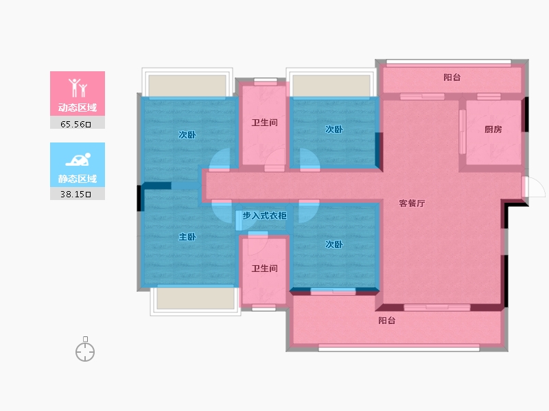 贵州省-遵义市-首府壹号-89.58-户型库-动静分区