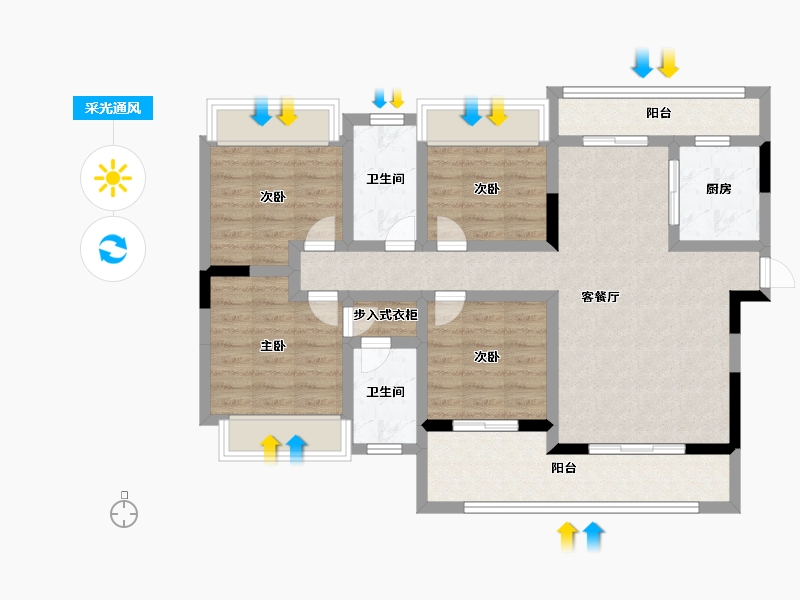 贵州省-遵义市-首府壹号-89.58-户型库-采光通风