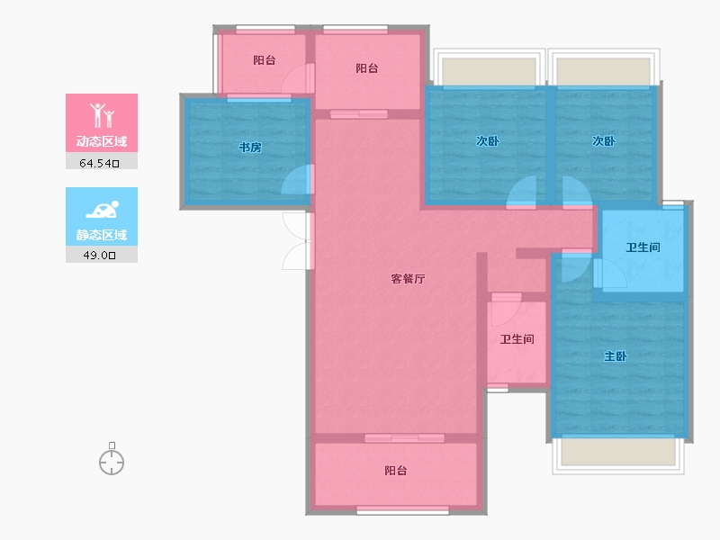 贵州省-遵义市-日月星壹号公馆-99.97-户型库-动静分区