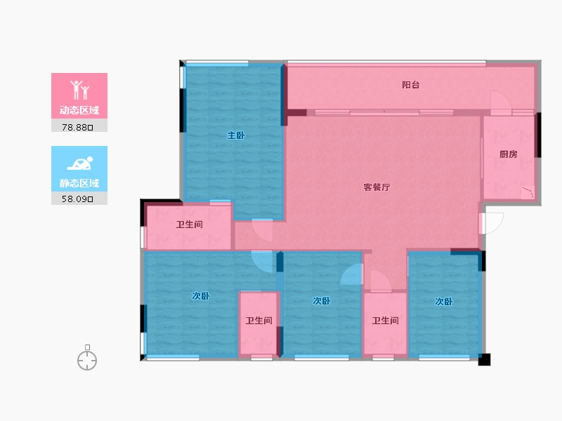 贵州省-贵阳市-四季贵州椿棠府-124.96-户型库-动静分区