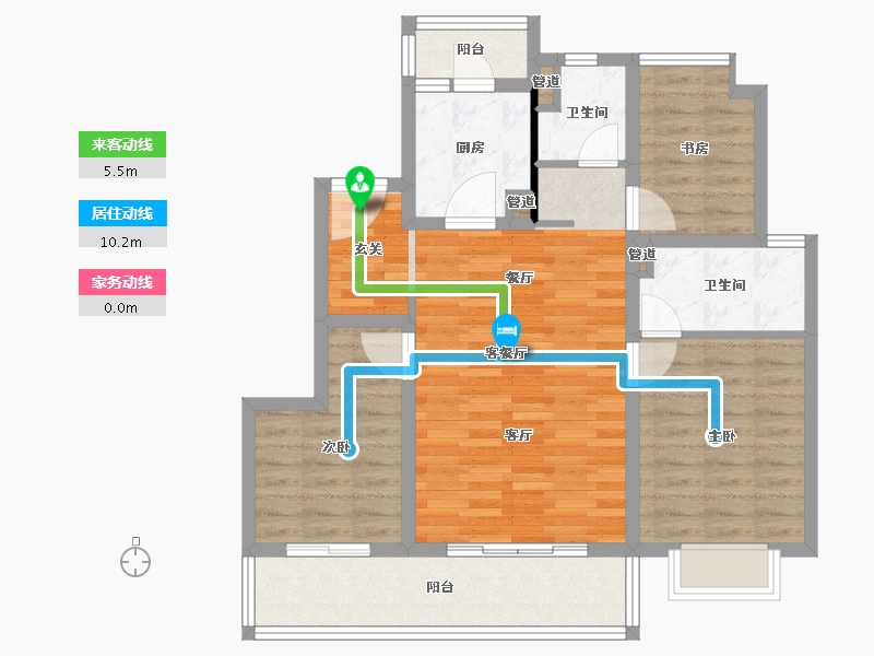 云南省-昆明市-新城和樾-85.89-户型库-动静线