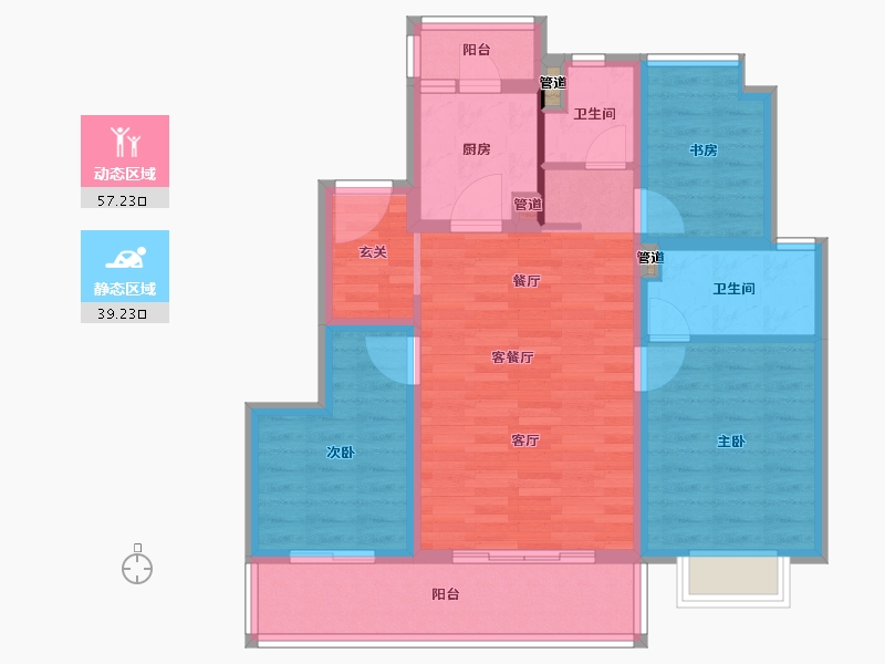 云南省-昆明市-新城和樾-85.89-户型库-动静分区