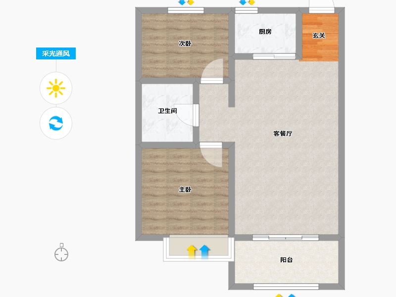 河北省-邢台市-龙泉小镇-75.00-户型库-采光通风