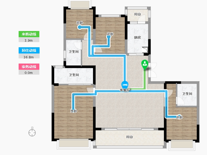 四川省-成都市-阳光城檀悦-140.76-户型库-动静线