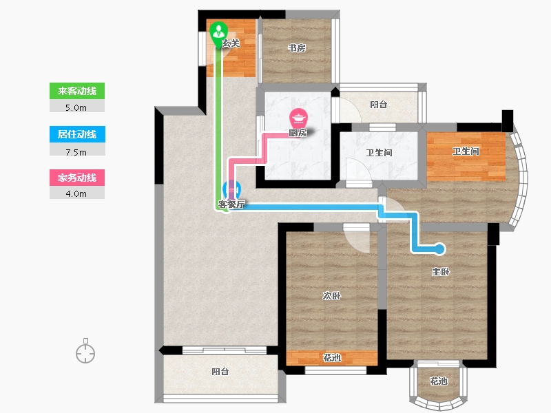 四川省-成都市-嘉合凤凰岛-85.30-户型库-动静线