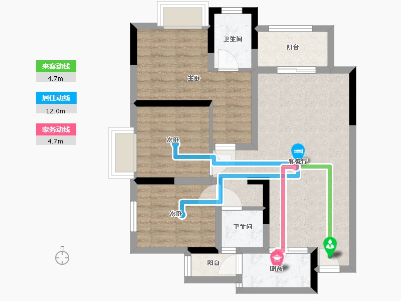 四川省-巴中市-置信·麗府-70.69-户型库-动静线