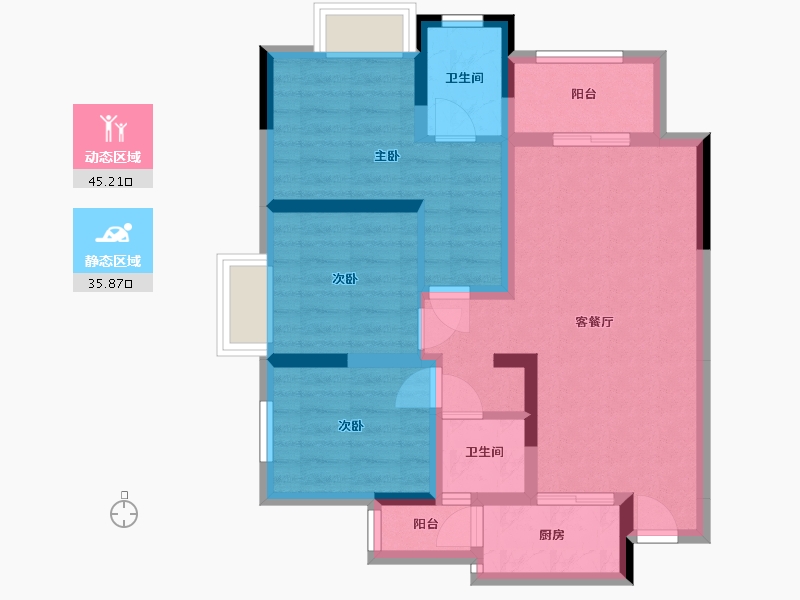 四川省-巴中市-置信·麗府-70.69-户型库-动静分区