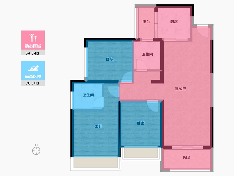 云南省-昆明市-创佳半山御府-82.27-户型库-动静分区