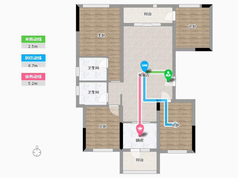 贵州省-贵阳市-四季贵州椿棠府-100.87-户型库-动静线