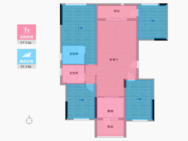 贵州省-贵阳市-四季贵州椿棠府-100.87-户型库-动静分区