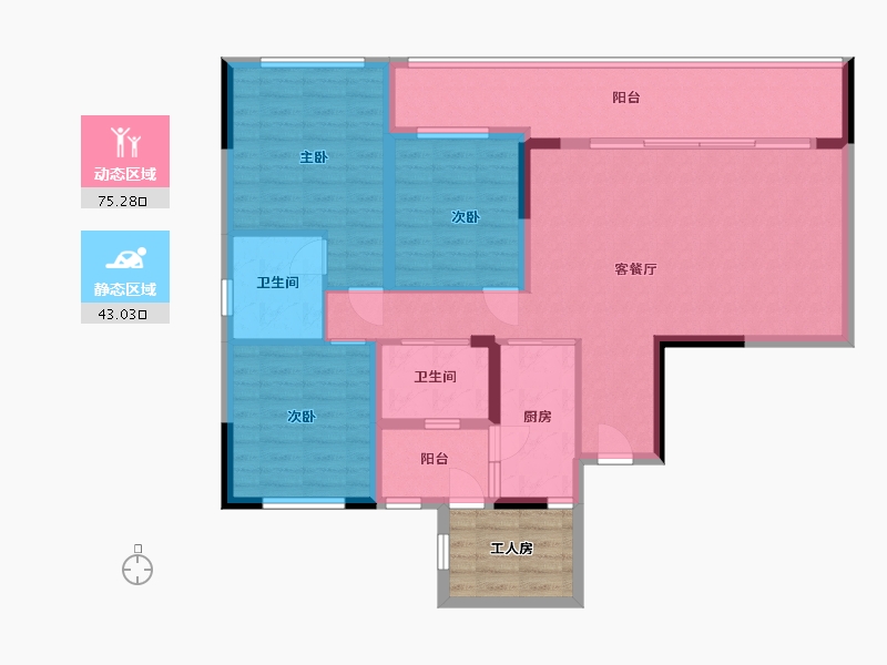 贵州省-贵阳市-四季贵州椿棠府-111.71-户型库-动静分区