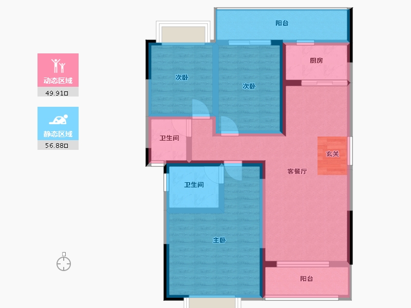 云南省-曲靖市-凤凰嘉园公园里-94.78-户型库-动静分区