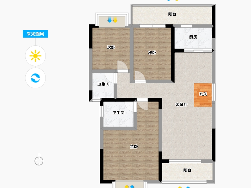 云南省-曲靖市-凤凰嘉园公园里-94.78-户型库-采光通风