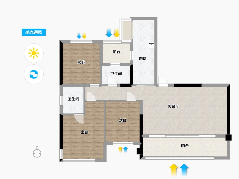 贵州省-贵阳市-四季贵州椿棠府-100.31-户型库-采光通风