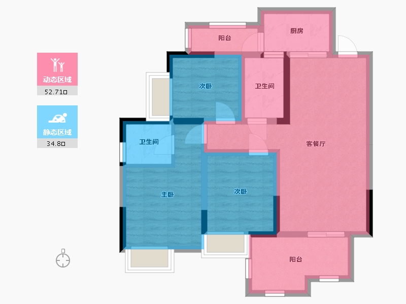 四川省-巴中市-置信·麗府-76.48-户型库-动静分区