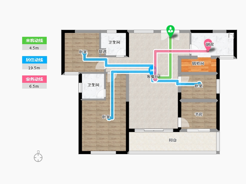 云南省-昆明市-华飞新域宸璟-104.29-户型库-动静线