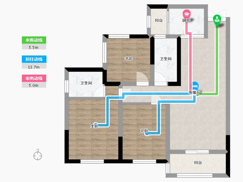 四川省-巴中市-容邦·柏润四季城-76.81-户型库-动静线