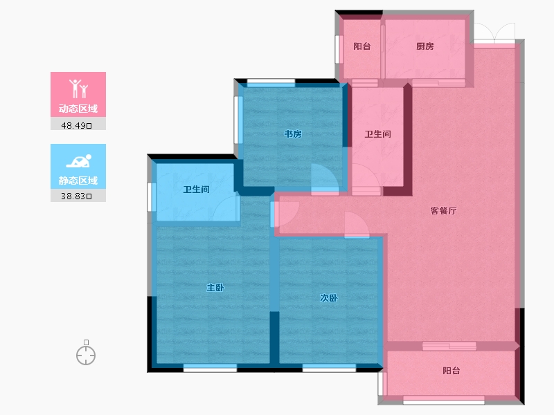 四川省-巴中市-容邦·柏润四季城-76.81-户型库-动静分区