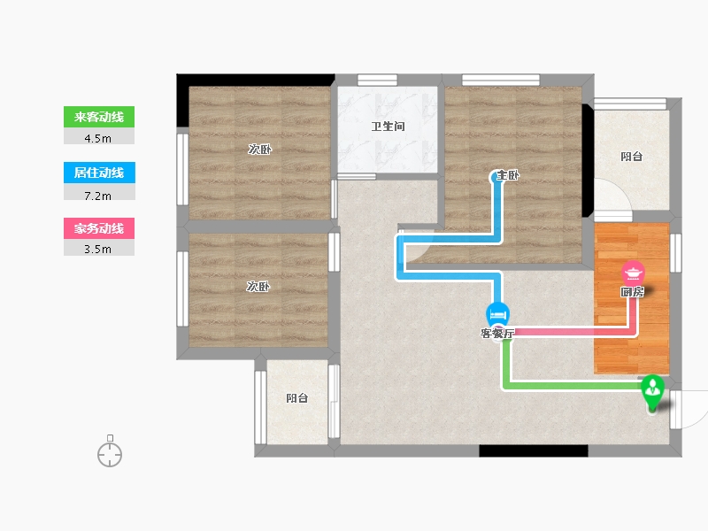 贵州省-贵阳市-四季贵州椿棠府-64.73-户型库-动静线