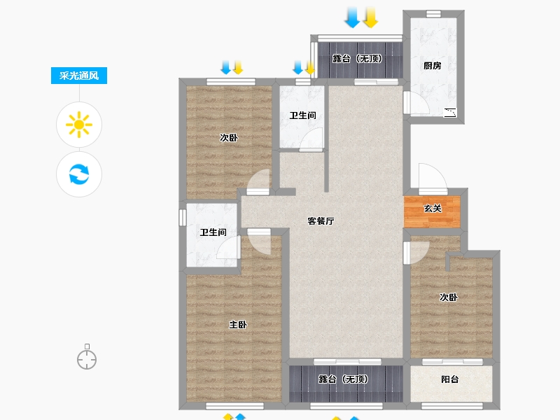 河北省-邢台市-领世中央公园-103.89-户型库-采光通风