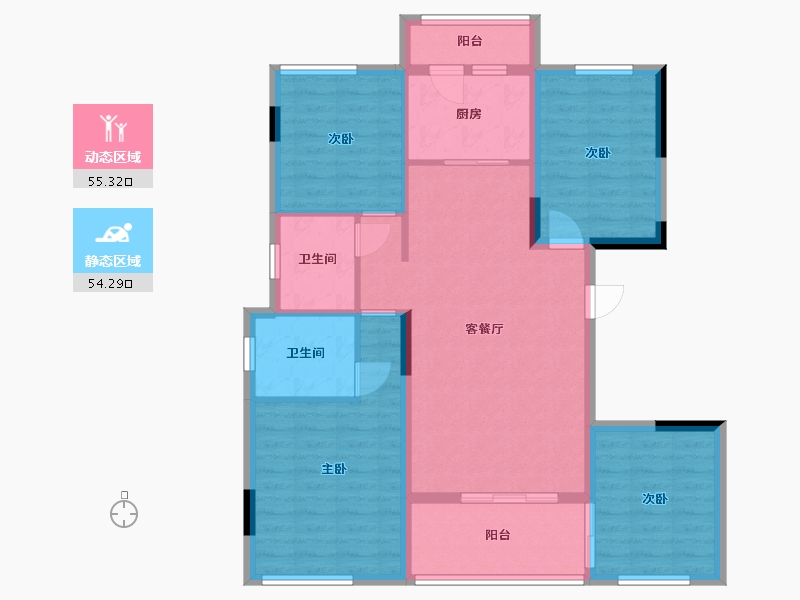 贵州省-贵阳市-四季贵州椿棠府-98.23-户型库-动静分区