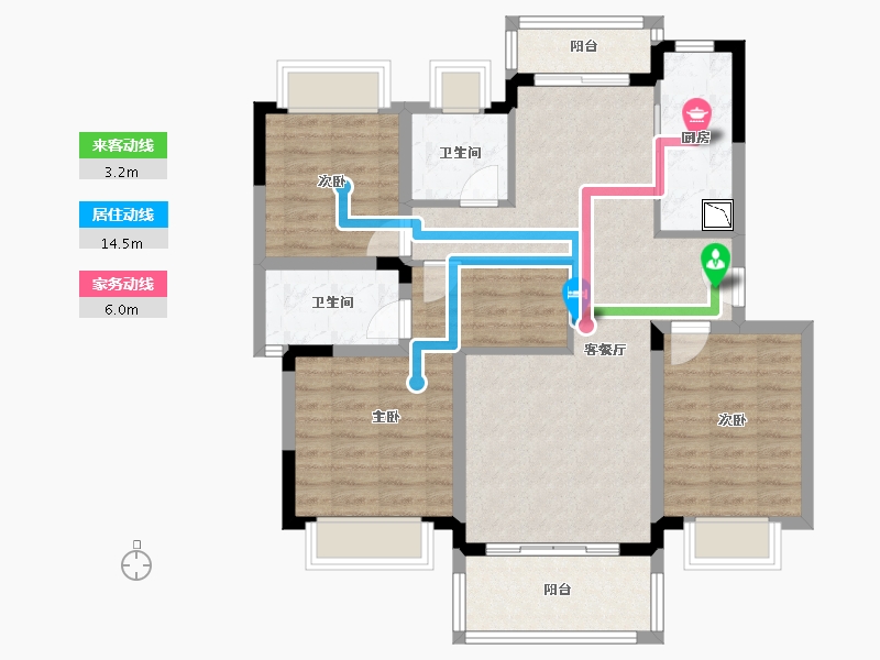 四川省-成都市-华侨城安仁里-91.39-户型库-动静线