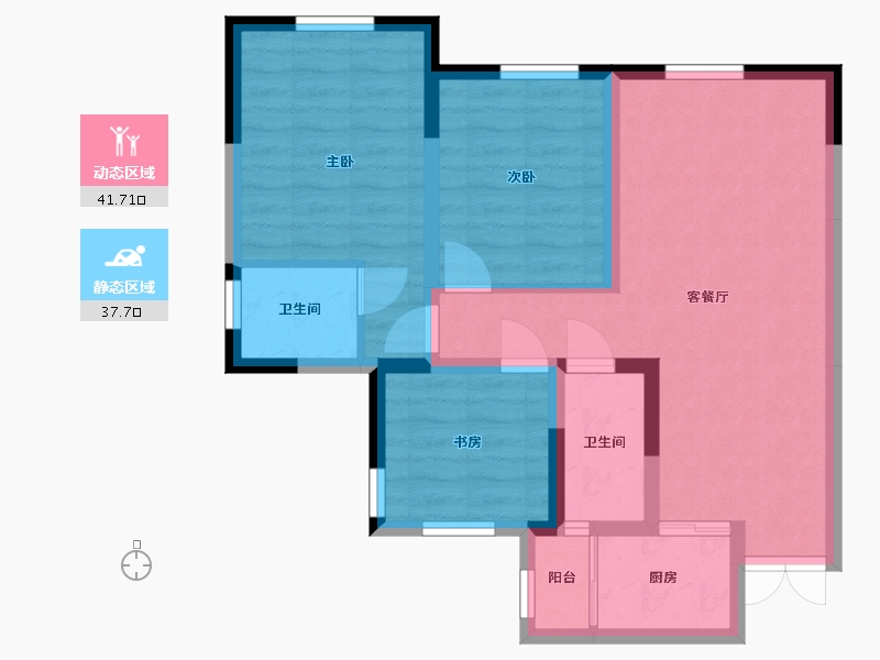 四川省-巴中市-容邦·柏润四季城-70.07-户型库-动静分区