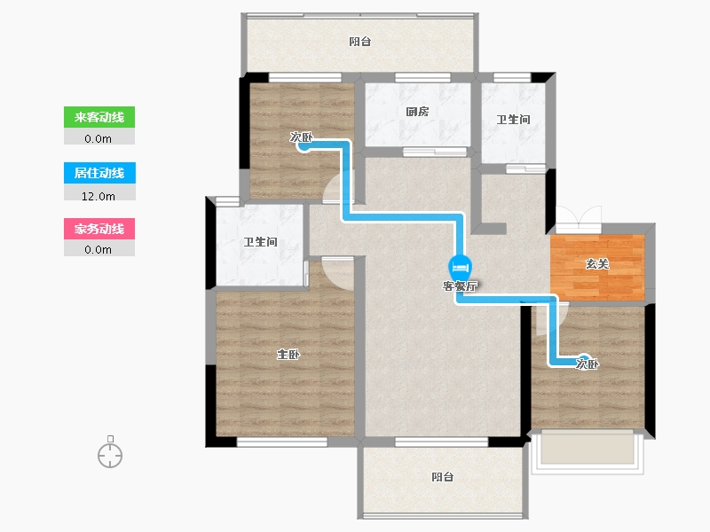 云南省-曲靖市-凤凰嘉园公园里-87.57-户型库-动静线