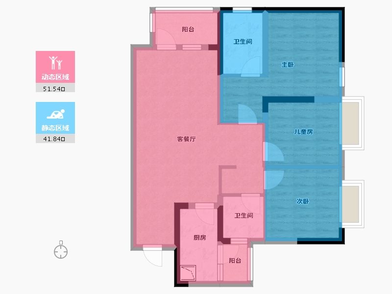 四川省-成都市-融侨悦蓉城-82.00-户型库-动静分区