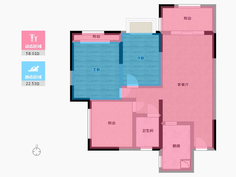 贵州省-贵阳市-敬山府-69.89-户型库-动静分区