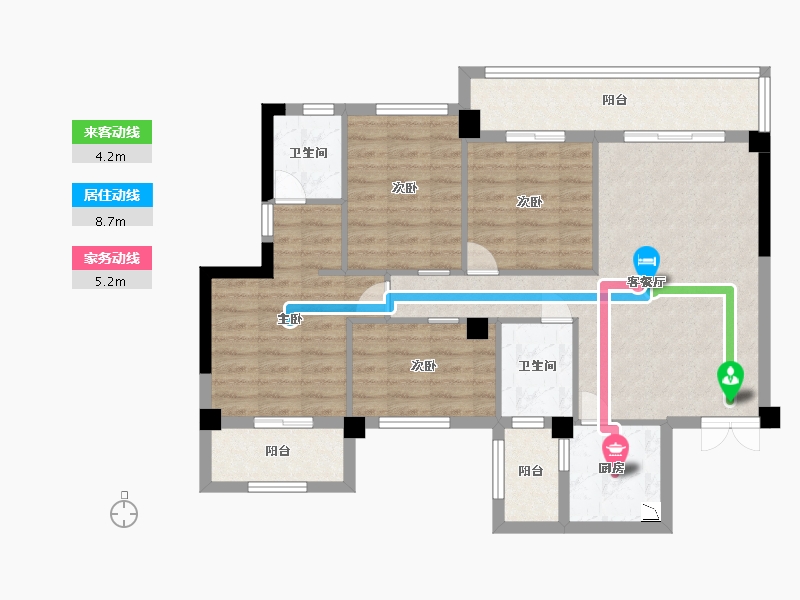 贵州省-贵阳市-双龙悦城-91.60-户型库-动静线