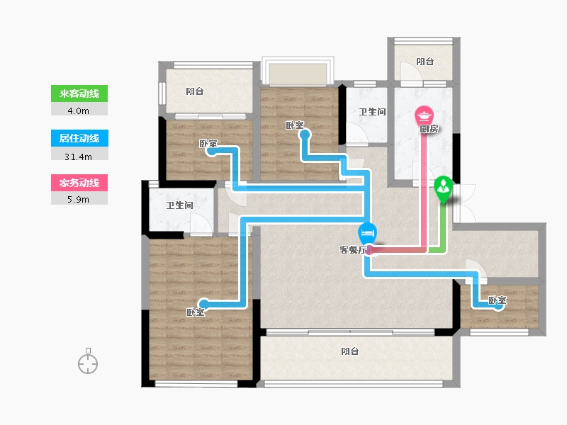 四川省-成都市-禹通宝誉府-115.73-户型库-动静线