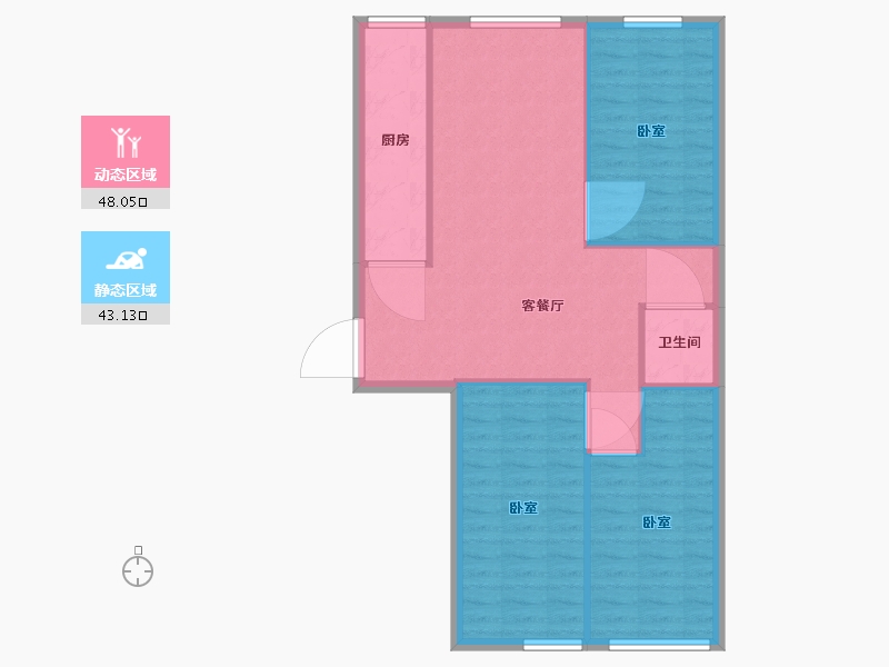 河北省-保定市-太阳城-83.71-户型库-动静分区