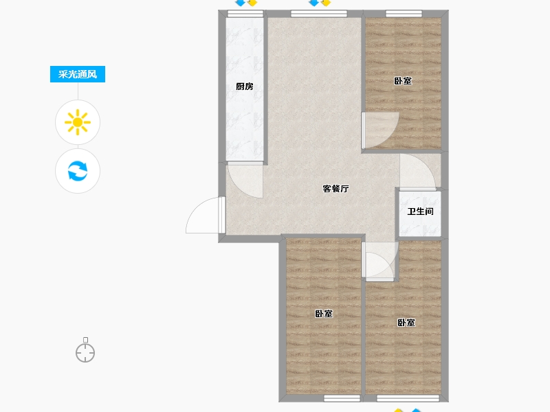 河北省-保定市-太阳城-83.71-户型库-采光通风