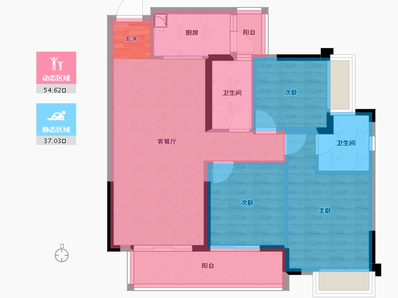 四川省-成都市-圣桦观溪樾-81.81-户型库-动静分区