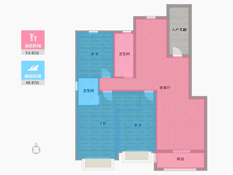 河北省-沧州市-盛泰·名人花园-103.33-户型库-动静分区