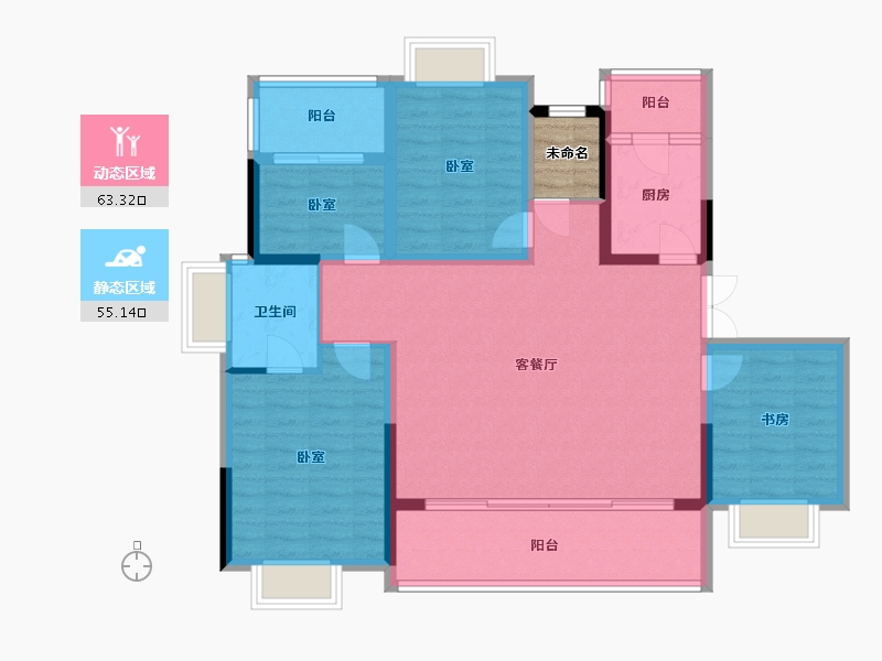 四川省-成都市-禹通宝誉府-109.32-户型库-动静分区