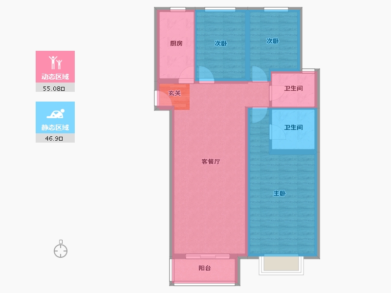 河北省-唐山市-富丽国际-91.26-户型库-动静分区