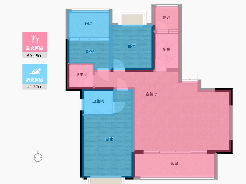 四川省-成都市-禹通宝誉府-92.87-户型库-动静分区