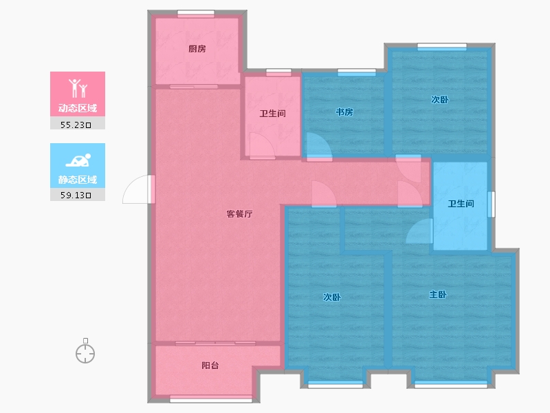 河北省-保定市-天业悦山湖-102.81-户型库-动静分区