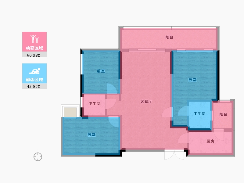 四川省-成都市-成都长虹天樾-92.83-户型库-动静分区