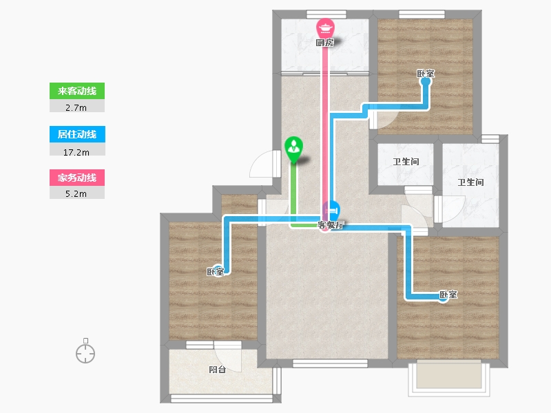 河北省-沧州市-建新梧桐墅-71.90-户型库-动静线