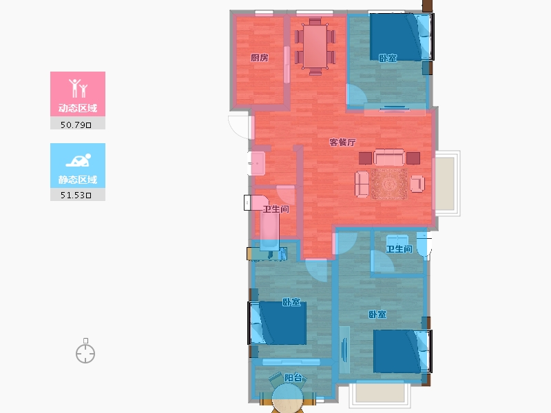 河北省-邯郸市-荣科-91.00-户型库-动静分区