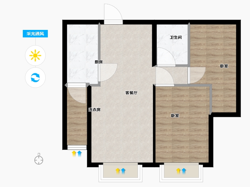 河北省-保定市-太阳城-66.12-户型库-采光通风