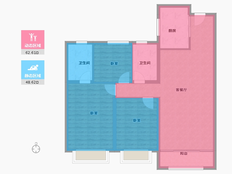 河北省-邯郸市-华润置地 凯旋门-101.00-户型库-动静分区