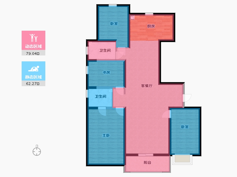 山西省-太原市-万科金域蓝湾二期-126.99-户型库-动静分区