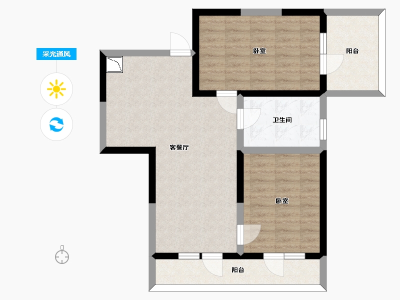 河北省-张家口市-富龙四季小镇-71.61-户型库-采光通风